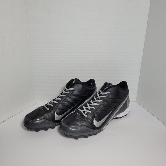 Nike Land Shark 3/4 Black Silver Tornado Football Cleats 511292-009 Mens Size 13 - Picture 5 of 10